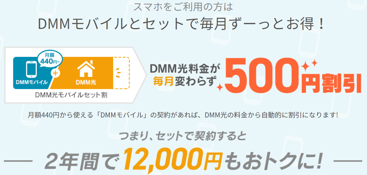 DMM光mobileセット割内容